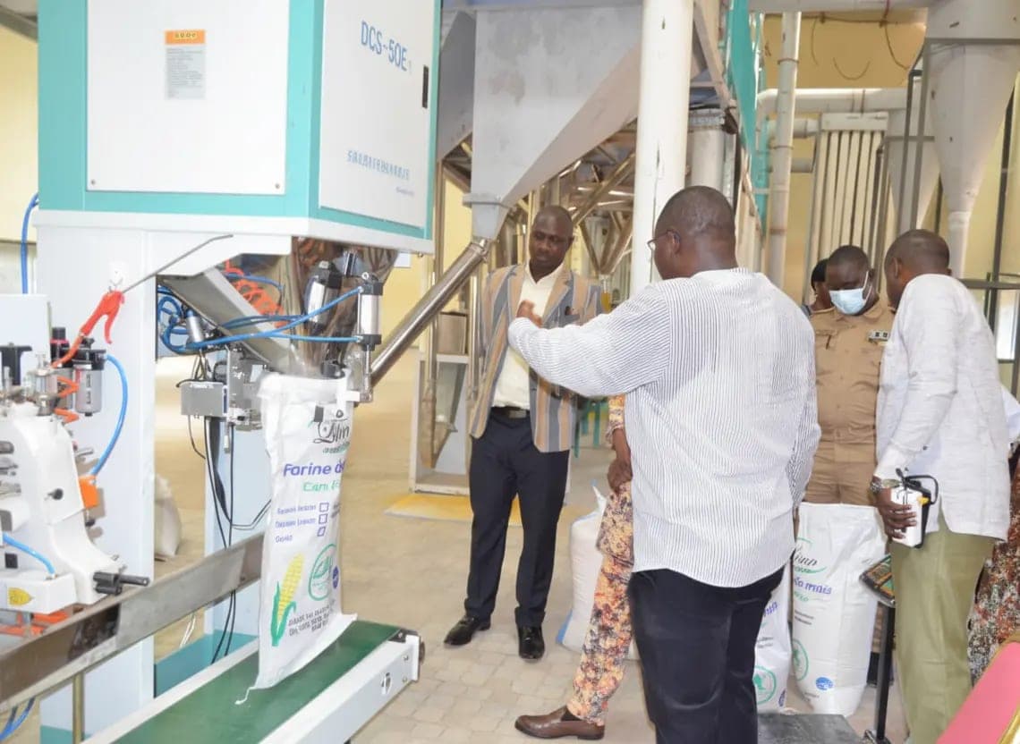 Lisna corn flour bagging line inside the CABRE plant